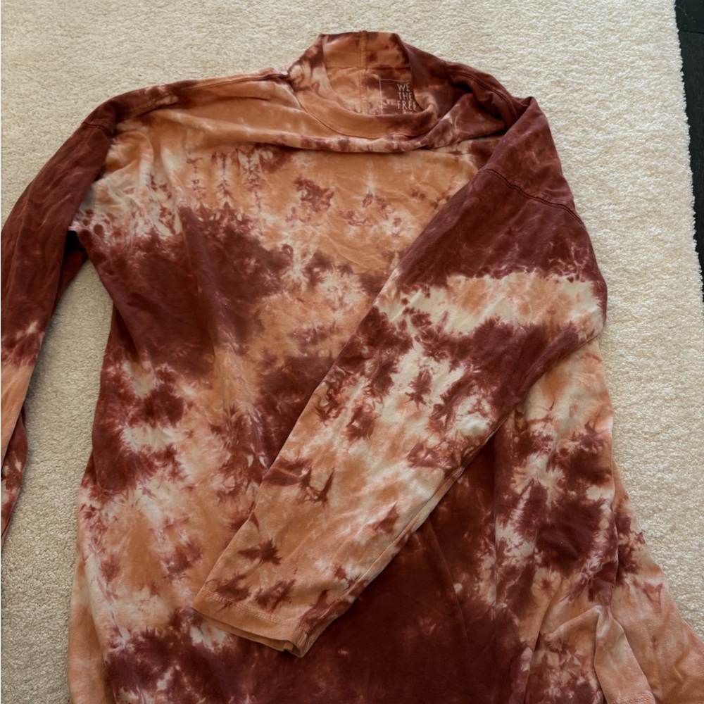 Free People Tie-Dye Long Sleeve Top